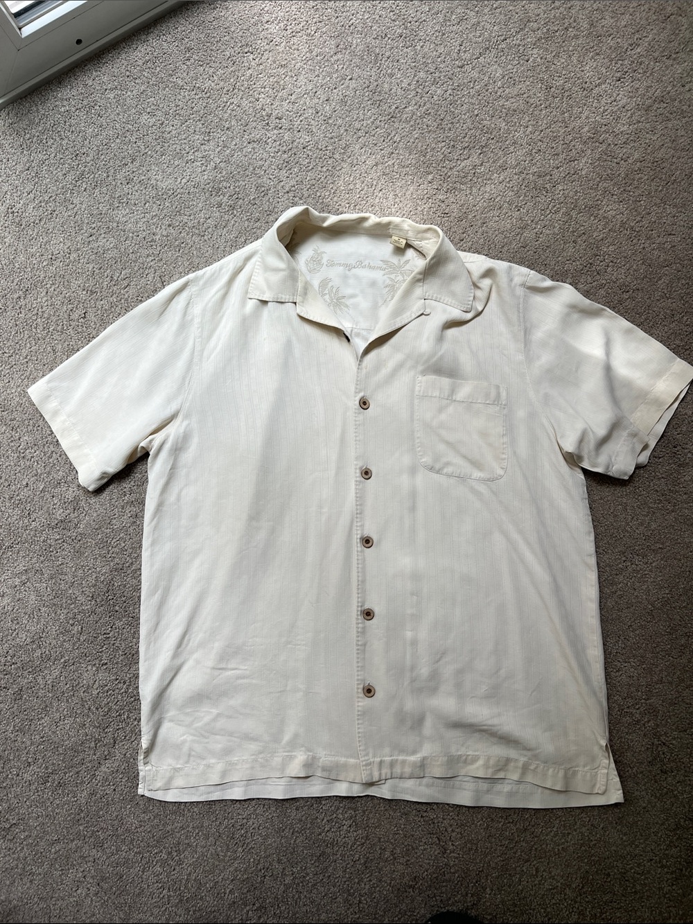 Tommy Bahama Cream Short-Sleeve Camp Shirt